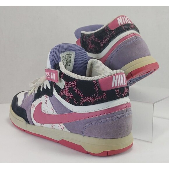 Nike 6.0 Air Mogan Mid Premium Skate Shoes WHT/BLK/PINK/PURPLE Women's US 8.5 - Picture 6 of 16